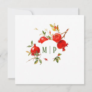 Granatapfel-Aquarellthema Helle Farben Einladung