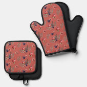 Granatäpfel auf Adobe Ofenhandschuh & Topflappen-Set (Vorderseite/Rückseite)