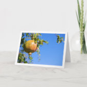 Granatapfel auf Baum, Blue Sky Portrait Karte (Vorderseite)