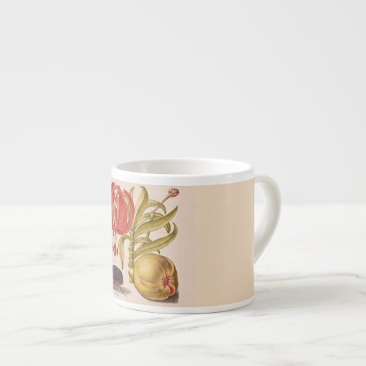 Granatapfel, Blume, Obst und Rhinozeros Espressotasse (Vorderseite Rechts)