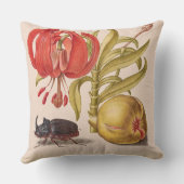 Granatapfel, Blume, Obst und Rhinozeros Kissen (Rückseite)