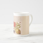 Granatapfel, Blume, Obst und Rhinozeros Porzellantasse (Vorderseite Rechts)