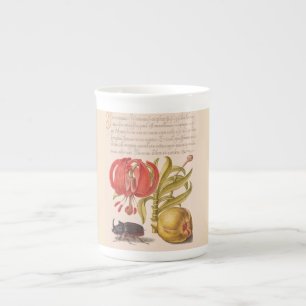 Granatapfel, Blume, Obst und Rhinozeros Porzellantasse
