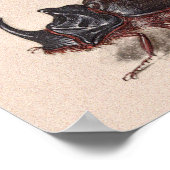 Granatapfel, Blume, Obst und Rhinozeros Poster (Ecke)