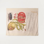 Granatapfel, Blume, Obst und Rhinozeros Wandteppich (Vorderseite (Horizontal))