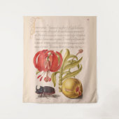 Granatapfel, Blume, Obst und Rhinozeros Wandteppich (Vorderseite)