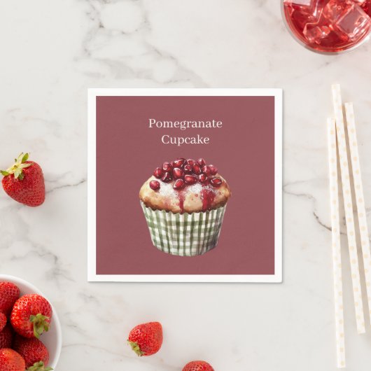 Granatapfel-Cupcake Serviette (Beispiel)