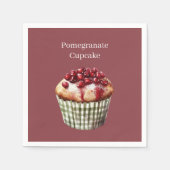 Granatapfel-Cupcake Serviette (Vorderseite)