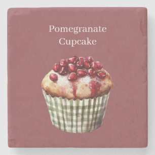 Granatapfel-Cupcake Steinuntersetzer