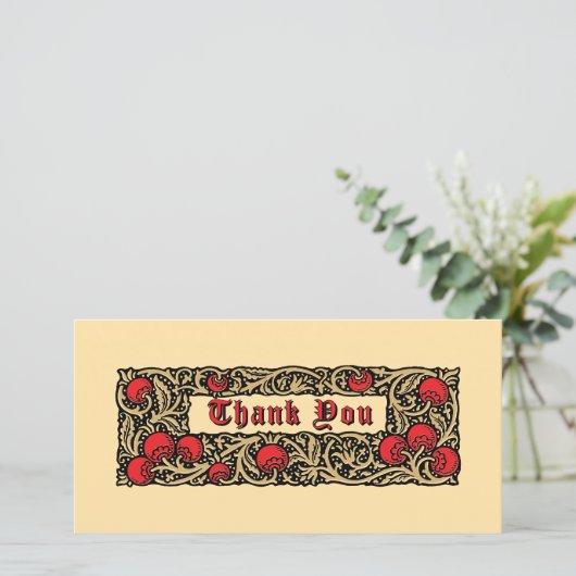 Granatapfel Dankeskarte (Stehend Vorderseite)