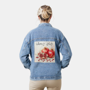 Granatapfel-Denimjacke Jeansjacke