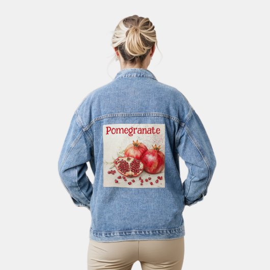 Granatapfel-Denimjacke Jeansjacke (Modell)