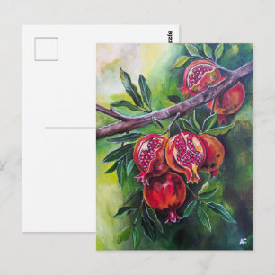 Granatäpfel der Herbsternte von Alfred Fox Postkarte
