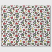 Granatäpfel, Feigen und Honigbienen Geschenkpapier (Flach)
