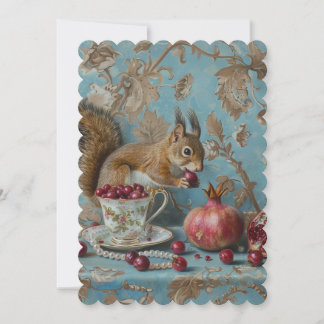 Granatapfel - Flache Einladung: 12,7 cm x 17,8 cm Save The Date