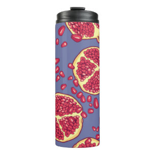 Granatapfel Frucht Nahtloses Muster Design Thermosbecher