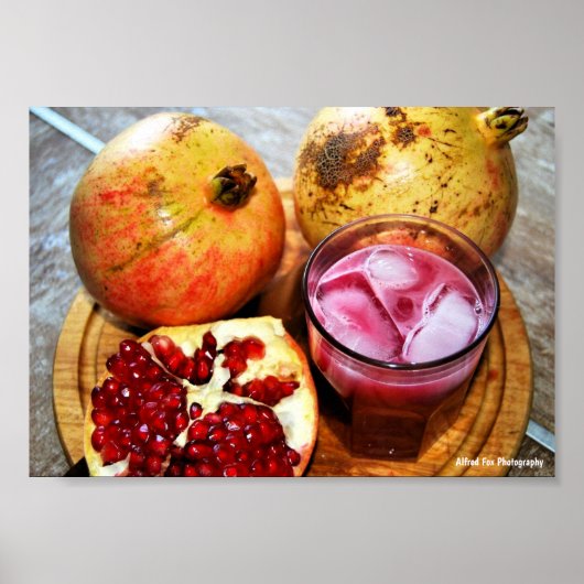 Granatapfel Frucht und Saft Poster (Vorne)