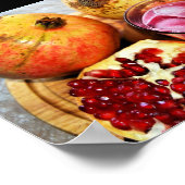 Granatapfel Frucht und Saft Poster (Ecke)
