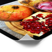 Granatapfel Frucht und Saft Poster (Ecke)