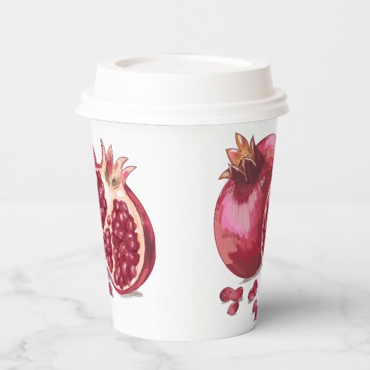 Granatäpfel für Judaiken Pappbecher (Links)