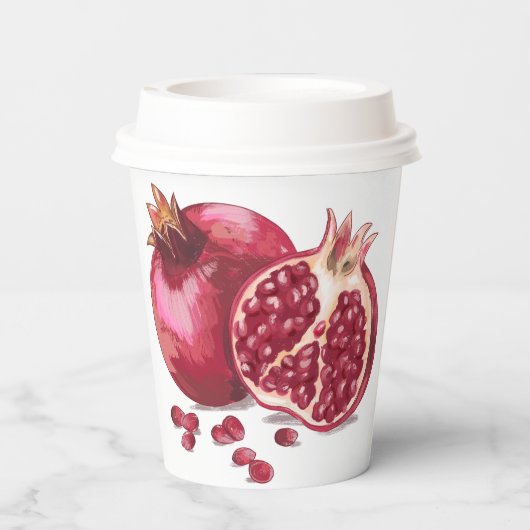 Granatäpfel für Judaiken Pappbecher (Rückseite)