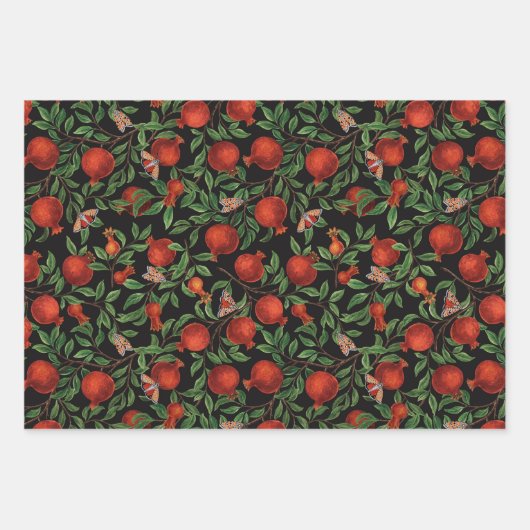 Granatäpfel Geschenkpapier Set (Vorderseite 3)