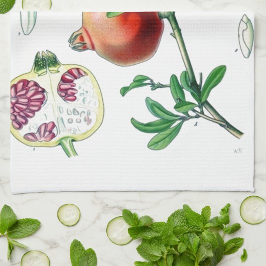 Granatapfel Geschirrtuch (Gefaltet)