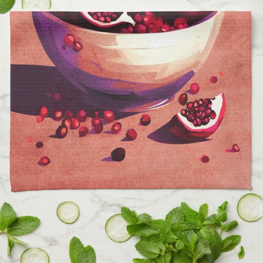 Granatapfel Geschirrtuch (Gefaltet)