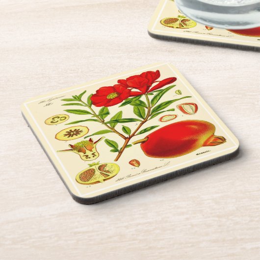 Granatapfel Getränkeuntersetzer (Linke Seite)