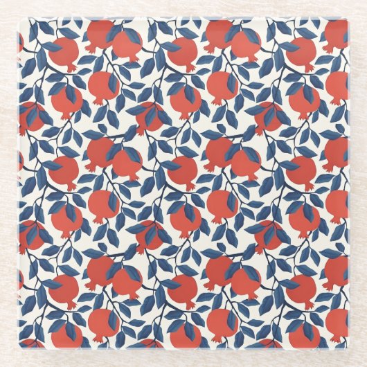 Granatapfel Glasuntersetzer (Vorderseite)