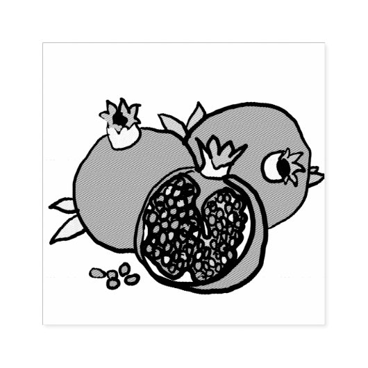 Granatäpfel Gummistempel (Prägung)