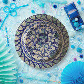 Granatapfel-handgemachte blaue u. weiße Tonwaren Pappteller (Party)