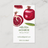 Granatäpfel Herbstfrüchte Illustriert Visitenkarte (Rückseite)