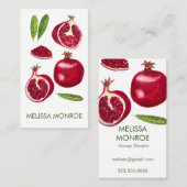 Granatäpfel Herbstfrüchte Illustriert Visitenkarte (Vorne/Hinten)