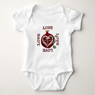 Granatapfel Herz LIEBE Valentinstag Baby Strampler