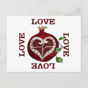 Granatapfel Herz LIEBE Valentinstag Feiertagspostkarte