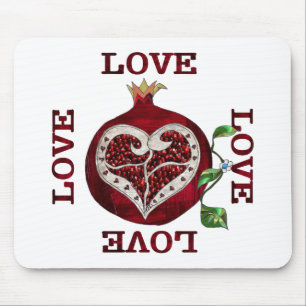 Granatapfel Herz LIEBE Valentinstag Mousepad