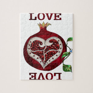 Granatapfel Herz LIEBE Valentinstag Puzzle