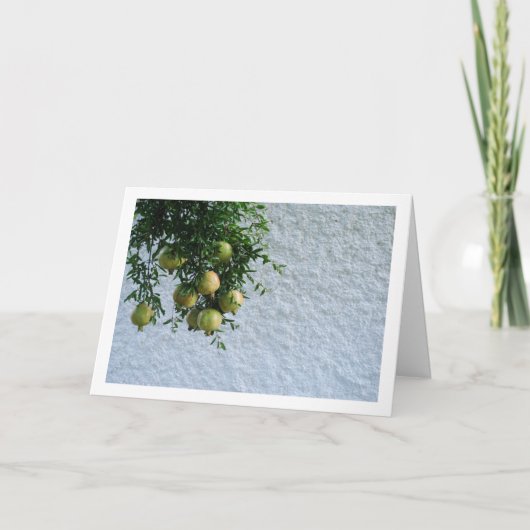 Granatäpfel in Bäumen, Portrait der weißen Mauer Karte (Vorderseite)
