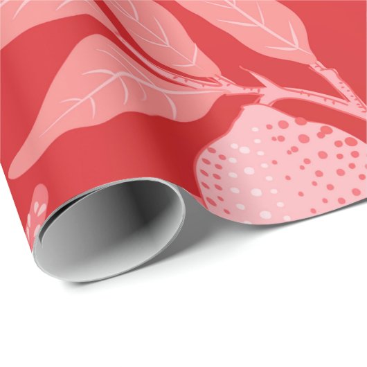 Granatapfel in Christmas Red Geschenkpapier (Rolleneckpunkt)