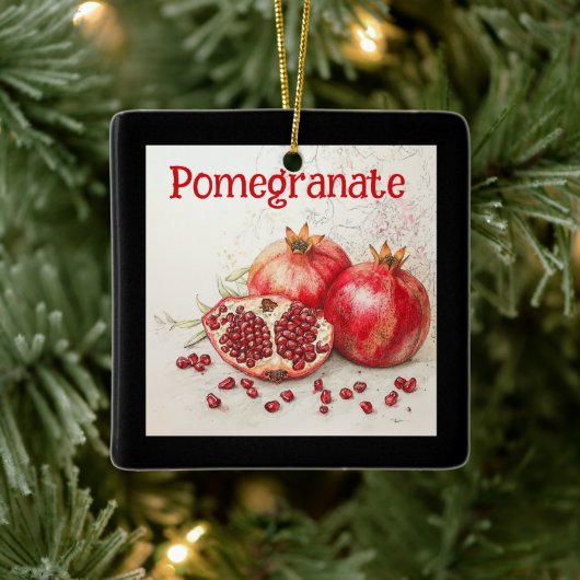 Granatapfel-Keramik-Ornament Keramikornament (Baum)