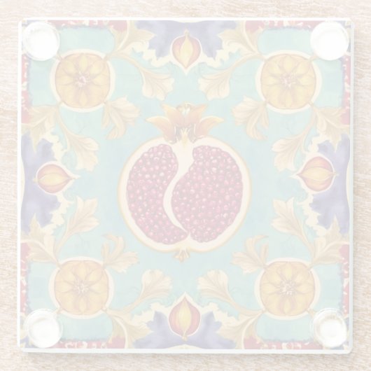 Granatapfel-Liebe Glasuntersetzer (Rückseite)