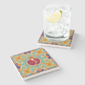 Granatapfel-Liebe Steinuntersetzer (Seitenansicht)