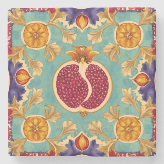 Granatapfel-Liebe Steinuntersetzer (Vorderseite)