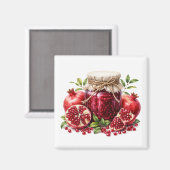 Granatapfel-Marmeladen-Magnet Magnet (Vorderseite/Rückseite)