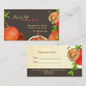 Granatapfel Massage Wellness-Center Termin Karte (Vorne/Hinten)