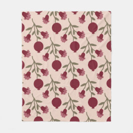 Granatäpfel mit Blüten und Früchten Fleecedecke