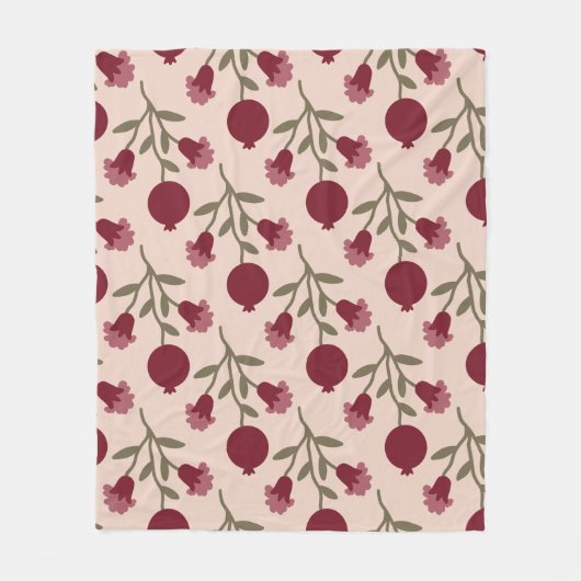 Granatäpfel mit Blüten und Früchten Fleecedecke (Vorderseite)
