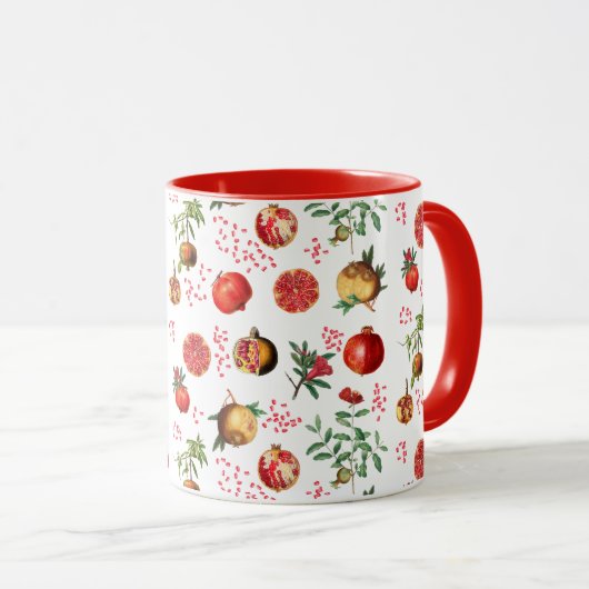Granatapfel Mittelmeerfruchtmuster Tasse (VorderseiteRechts)