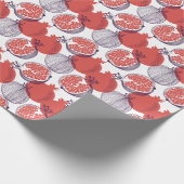 Granatapfel Mode: Nahtloses Vintages Muster Geschenkpapier (Ecke)